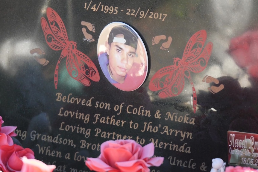 The grave of Tane Chatfield, who died in custody in September 2017.