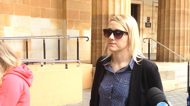 Hayley May Greenwood walking outside of court.