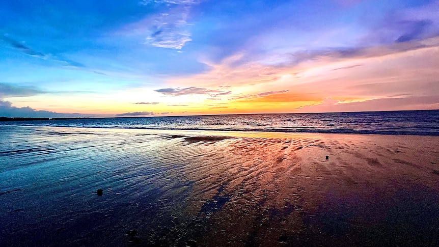 The sun sets over Fannie Bay in Darwin