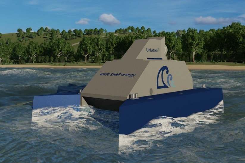A mock-up of the wave energy generator off King Island