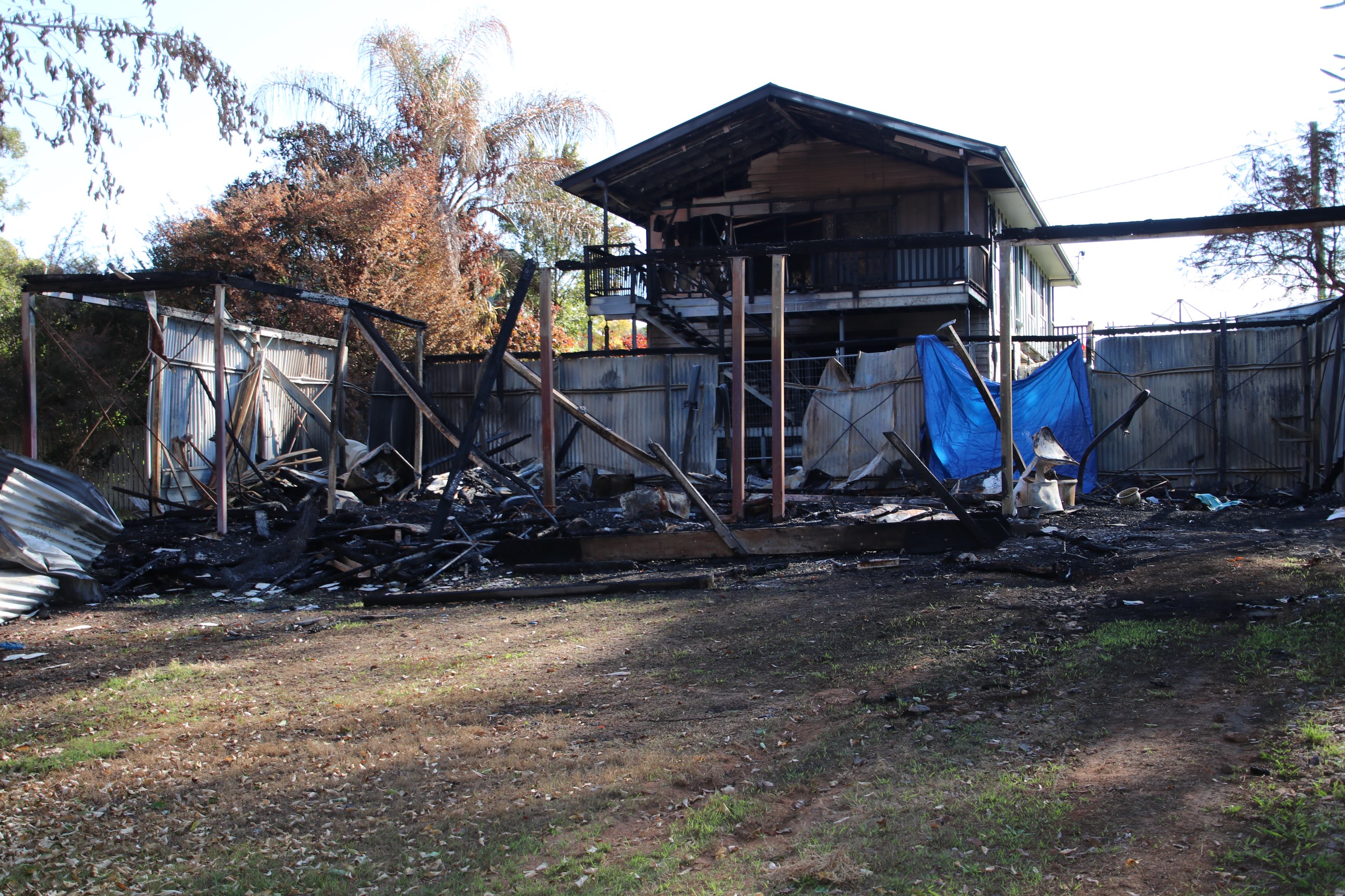 The burned remains of the Russell Island family home