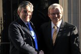 Brown, Rudd meet at 10 Downing St