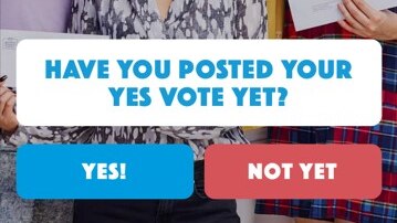 The text message contained a link directing people to the vote yes website.