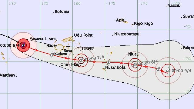 Forecast map shows predicted path of Cyclone Zena.
