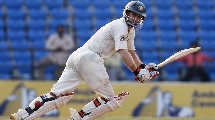 Simon Katich plays a shot in the final Test