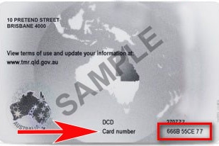 An image showing the location of the card number on a Queensland driver licence that will now be required to prove your identify