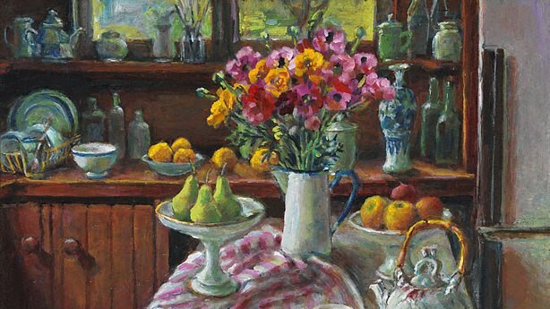 Ranunculus and pears by Australian artist Margaret Olley