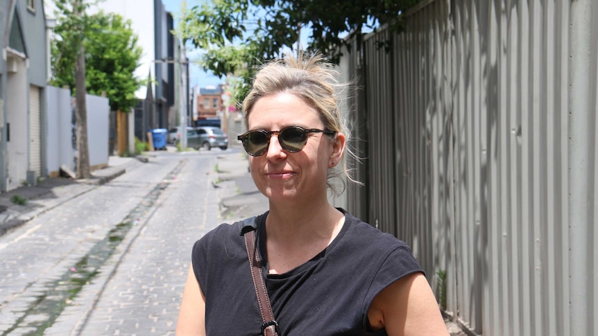 A photo of Lucy Minshall in her street in Abbotsford.