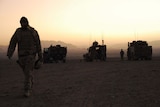 Silhouette of an Australian solder in Afghanistan.