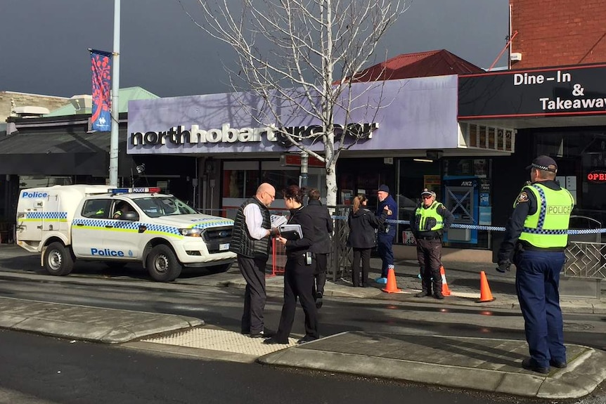 Site of fatal stabbing in North Hobart