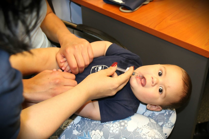Carter is vaccinated for rotavirus