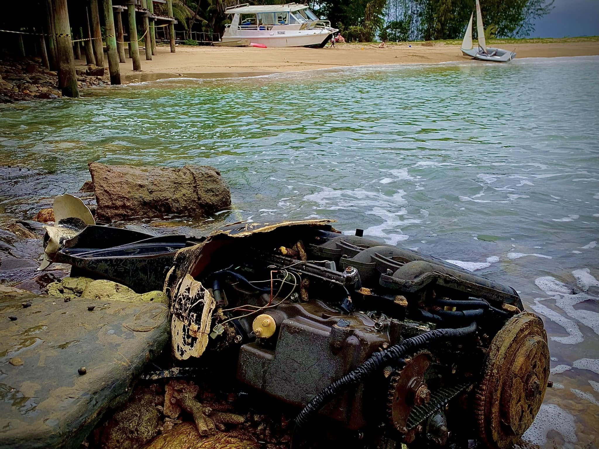 scene from an abandoned tropical island.