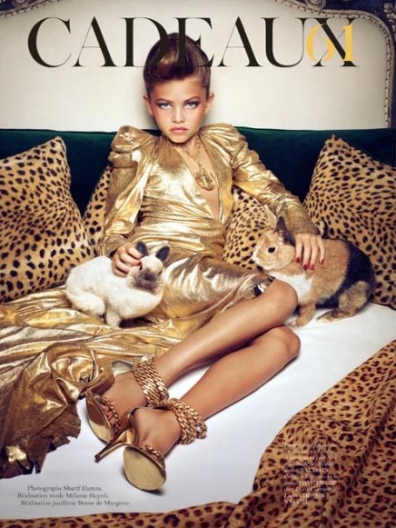 Thylane Loubry Blondeau, aged 10, in the Paris Vogue fashion shoot.