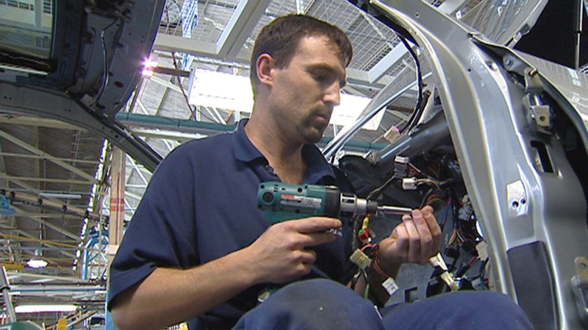 mitsubishi worker at Clovelly park plant in Adelaide