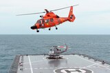 Helicopter leaves Indonesian navy vessel
