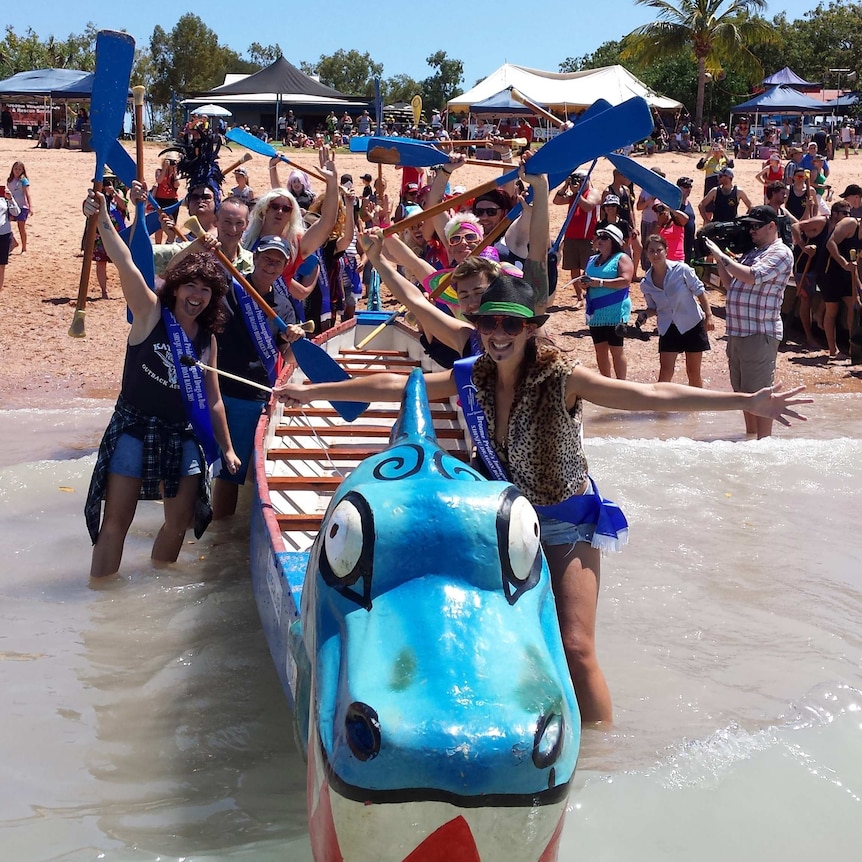 Dragon boat racing in Broome