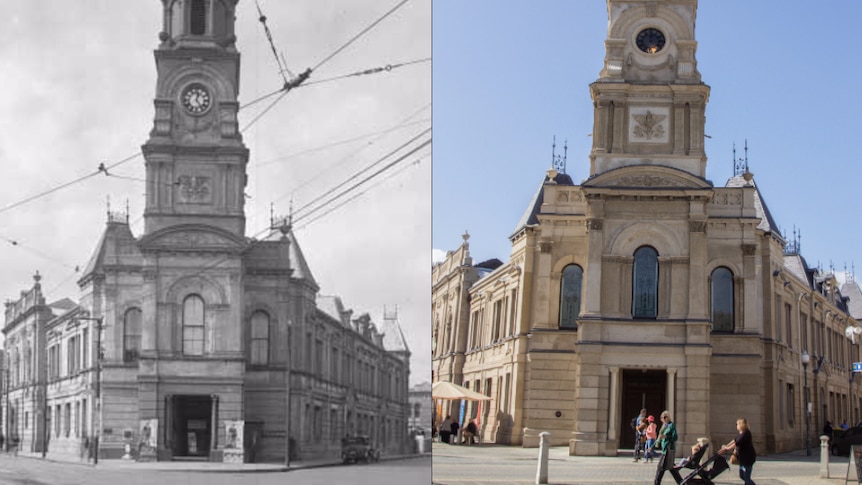 Fremantle town hall 1928 and 2017