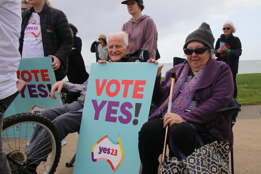 Burnie locals in blustery weather