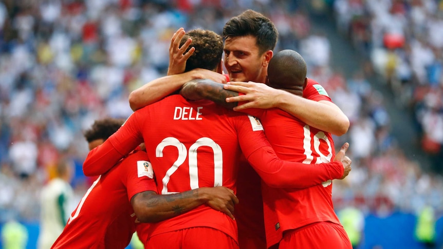 England players celebrate