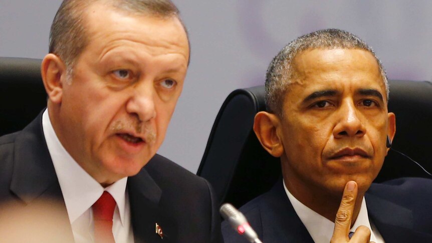 Turkey's president Tayyip Erdogan and US president Barack Obama at the G20 summit.