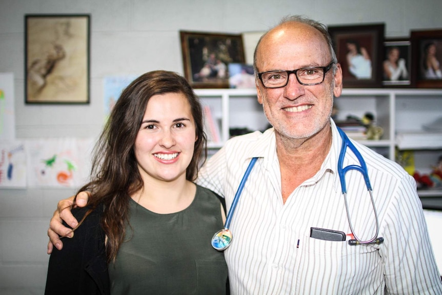 Dr Peter Barker and his daughter Holly Barker at the Cohuna medical centre