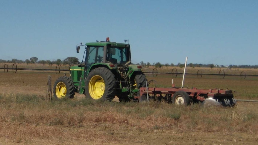 A tractor on a farm in Longreach, Queensland.