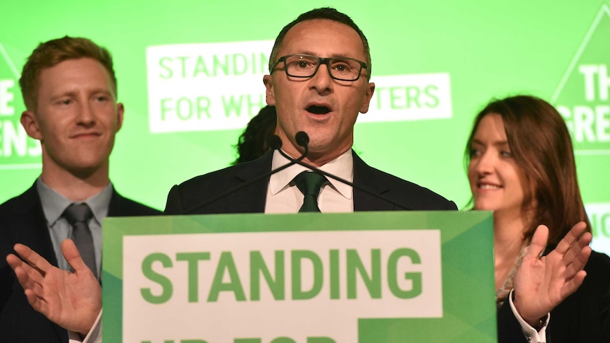 Greens leader Richard Di Natale at campaign launch