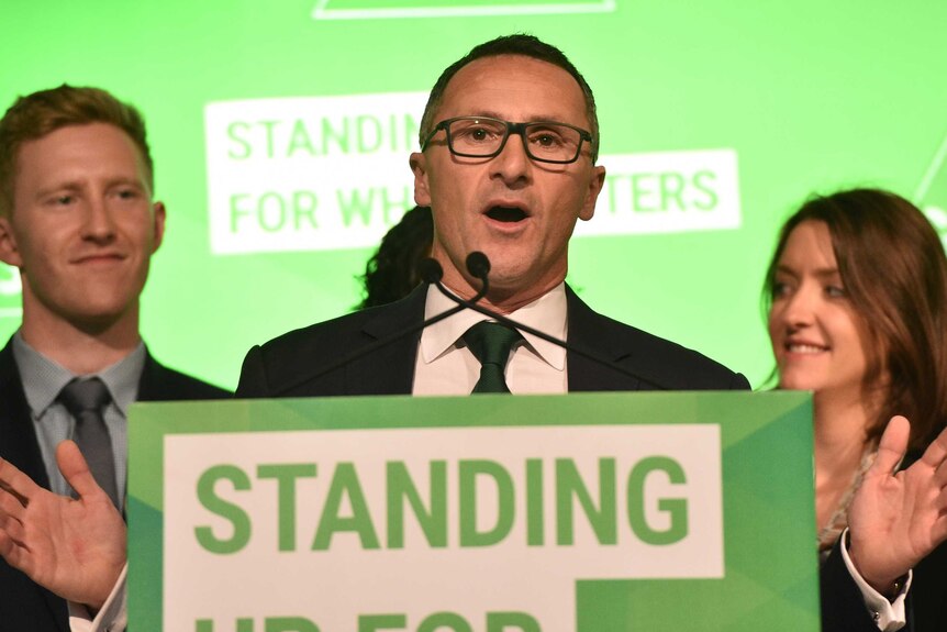 Greens leader Richard Di Natale at campaign launch