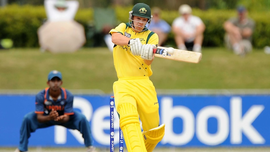 Australia's Travis Head bats in the 2012 ICC U19 Cricket World Cup Final - Australia v India.