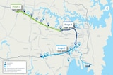 A map showing Stage 1, 2 and 3 of the WestConnex project.