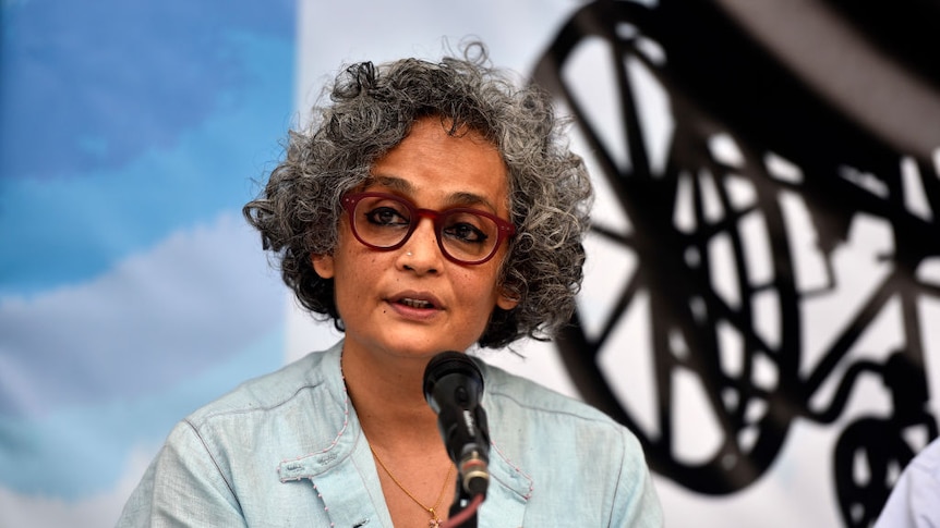 portrait shot of Arundhati Roy