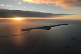 Garden Island from above at sunset