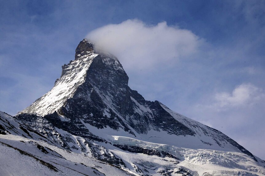 Matterhorn mountain in Zermatt, Switzerland where the remains of two Japanese climbers were found after 45 years missing