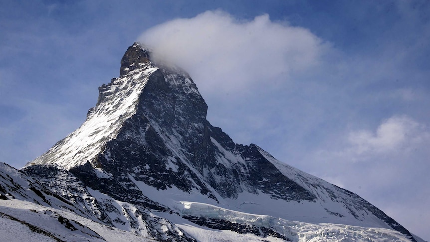 Matterhorn mountain in Zermatt, Switzerland where the remains of two Japanese climbers were found after 45 years missing