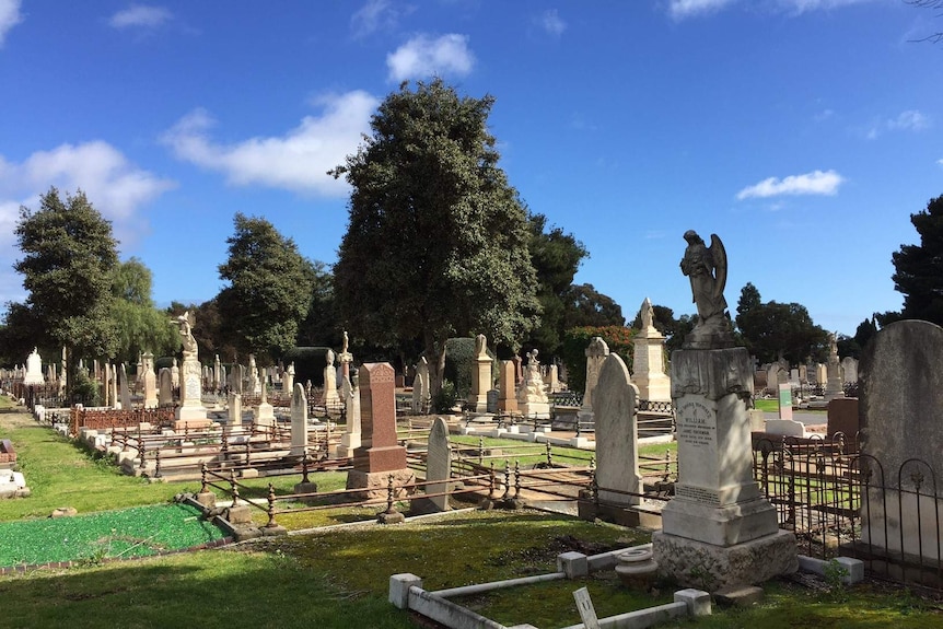 A sunny day at West Terrace Cemetery in Adelaide.