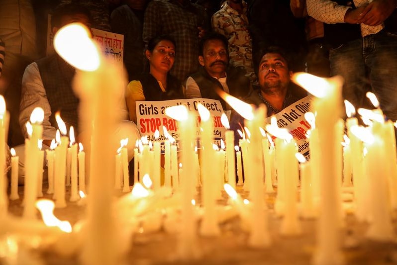 A protest in New Delhi against the gang rape and murder of women.