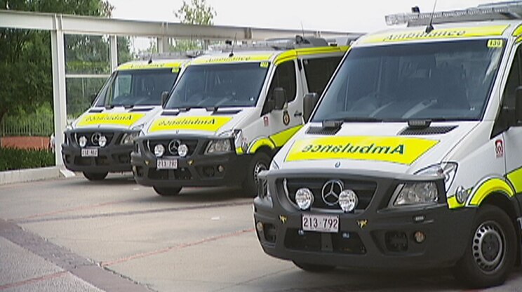 Ambulances parked at The Canberra Hospital