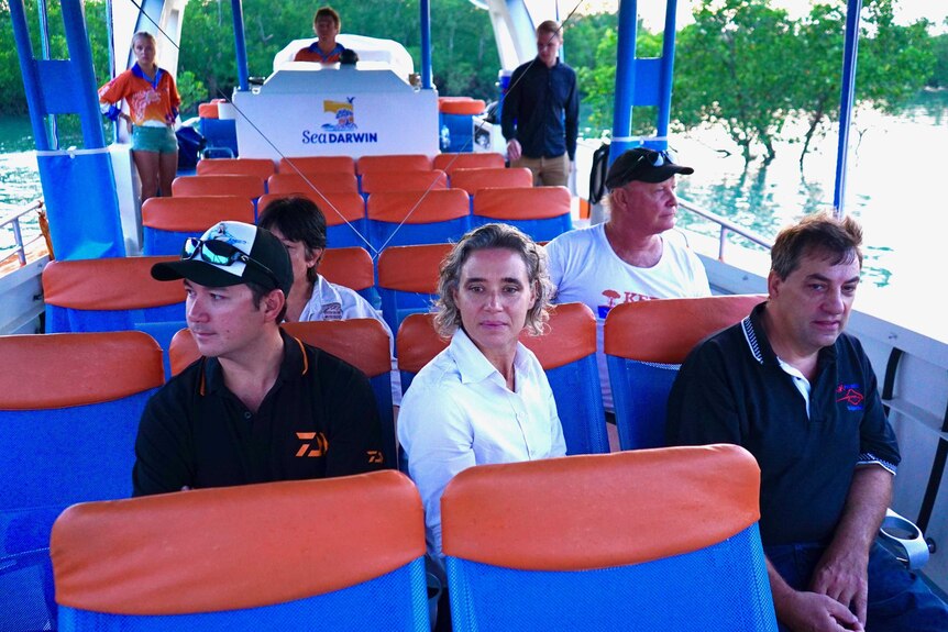 Environmental stakeholders on a boat in Darwin Harbour