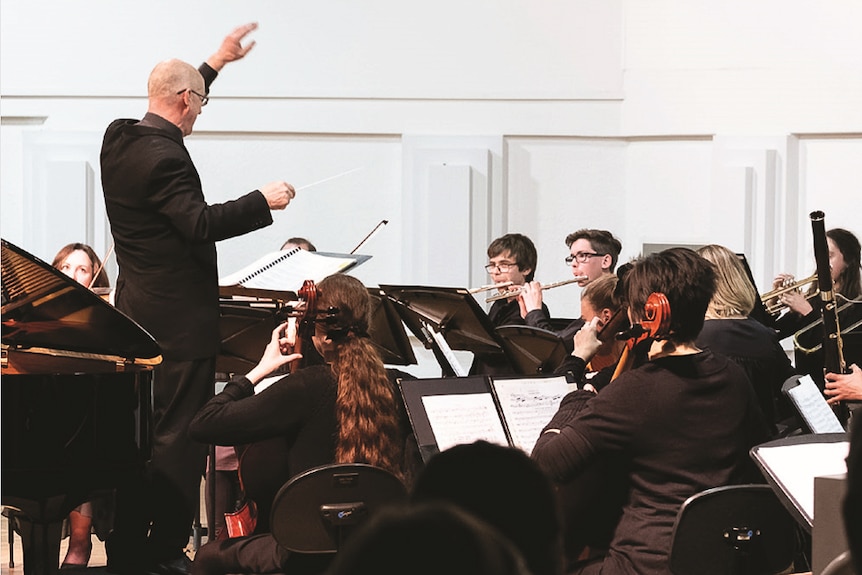 Primary school students on stage at Orange Regional Conservatorium.