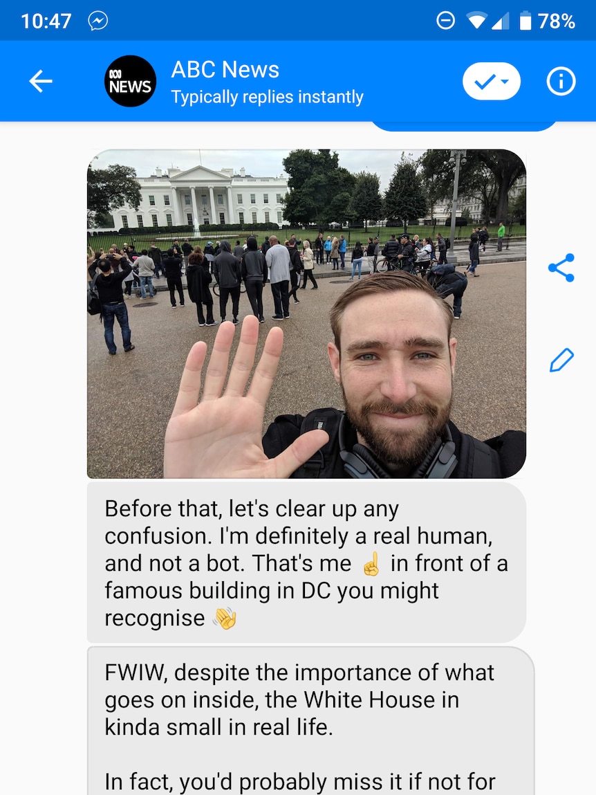 Example of Pete in DC content on ABC News on Messenger