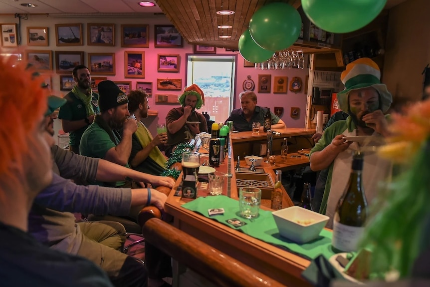 Drinkers at St Patricks Day celebrations.