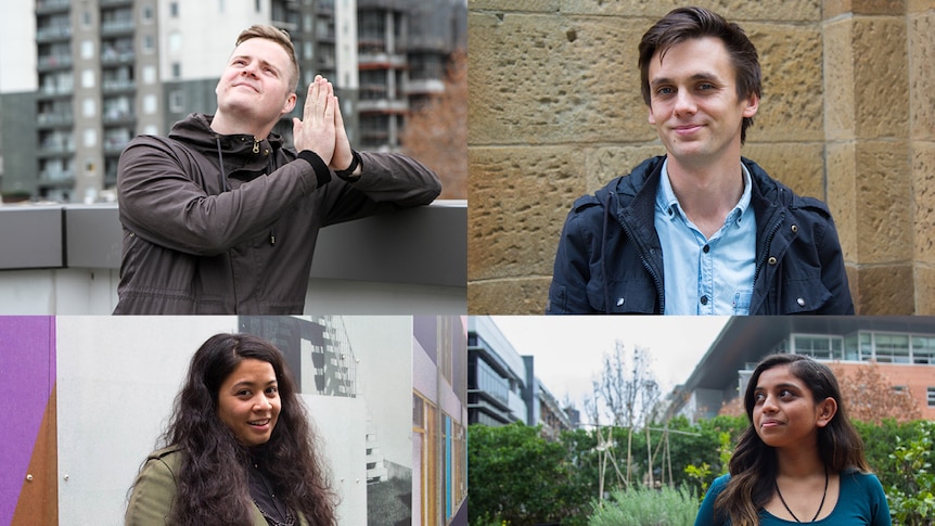 Tom Ballard, Matt Aroney, Zainab Kadhim and Hemangini Patel in a photo composite