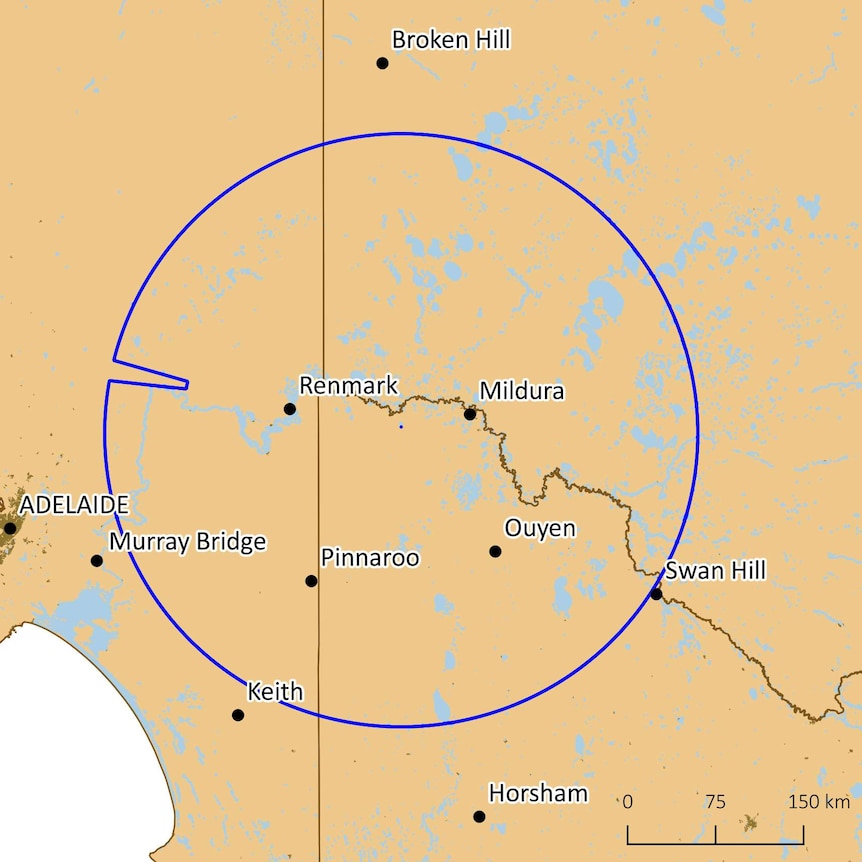 Coverage area for new weather radar