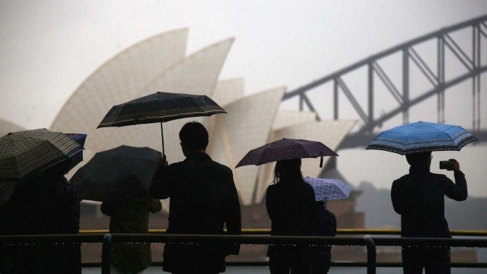 Hujan di kota Sydney