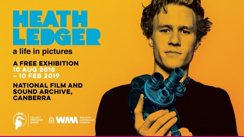 Poster from Heath Ledger NFSA exhibition in Canberra