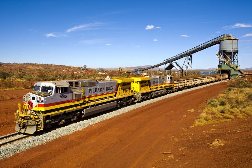 Iron ore train in the Pilbara region.