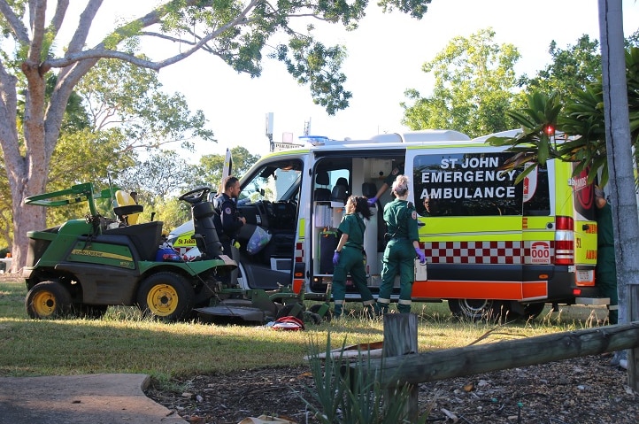 Paramedics and a lawnmower.