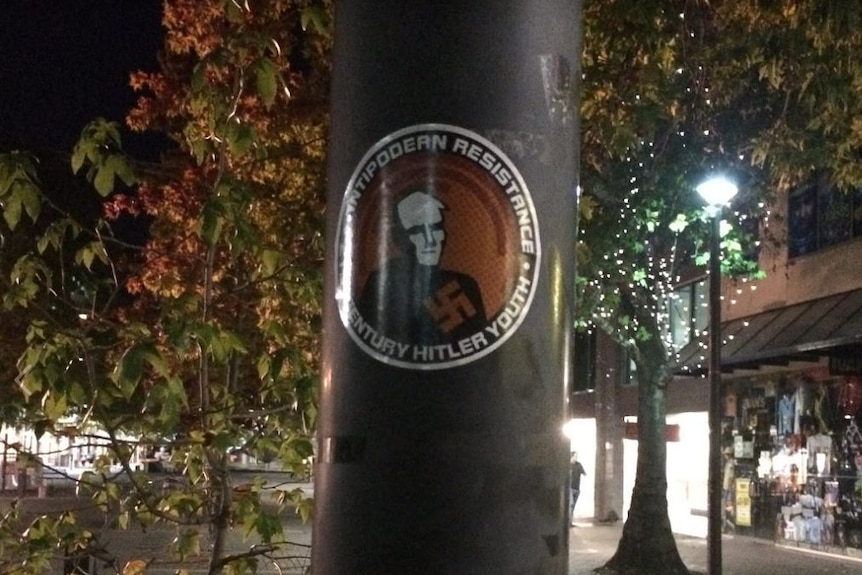 The Nazi stickers were found in the Canberra city