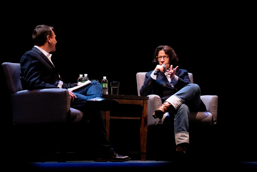 Fran Lebowitz pictured while at one of her live shows.