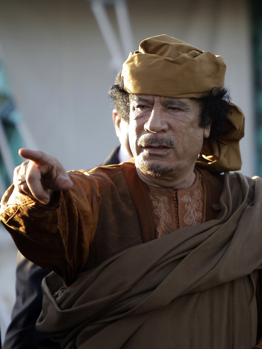 Former Libyan leader Moamar Gaddafi